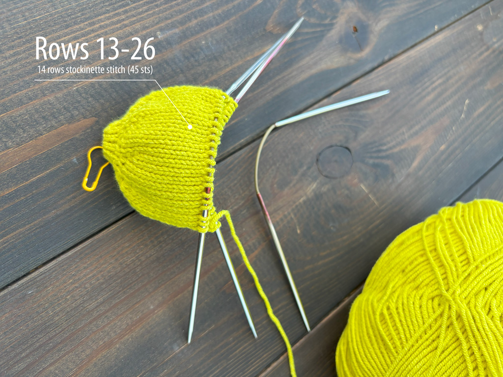 Addi CraSyTrio needles in project lemon rattle